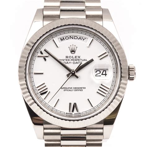 rolex 40mm day date white gold|rolex presidential 40mm white gold.